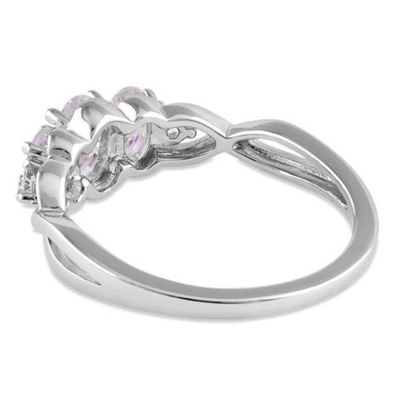 925 STERLING SILVER Simulated Triple Mercury Mystic CZ Ring - Picture 16 of 16